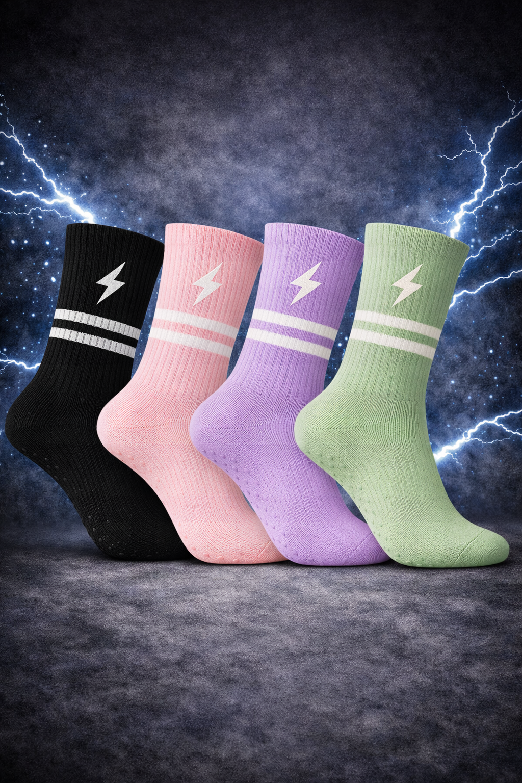 Pack de 4 Calcetines Antideslizantes con Suela Grip